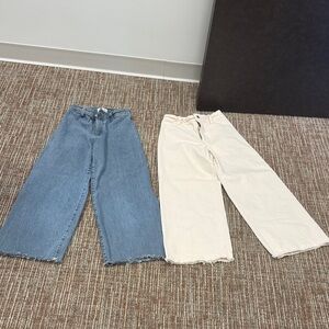 Universal Thread Blue and Cream Flare Jeans
